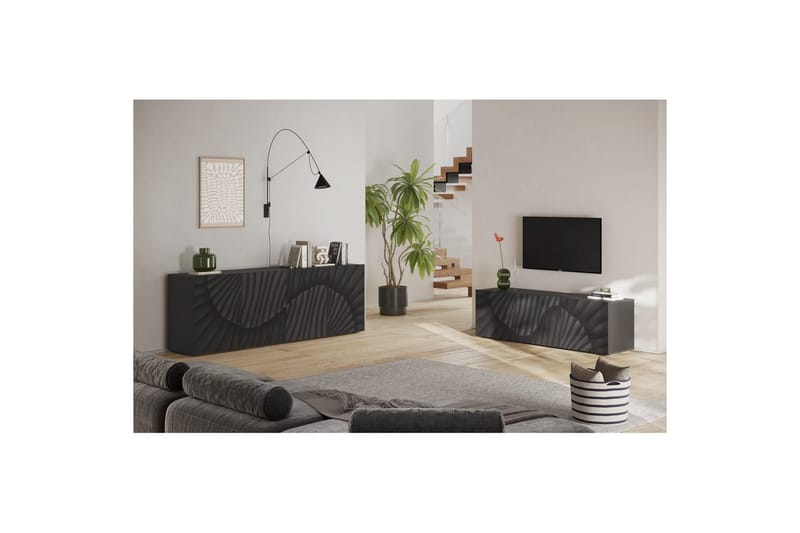 Hawell Tv-Bänk 181 cm - Mörkgrå - Möbler - TV- & Mediamöbler - TV bänk & mediabänk