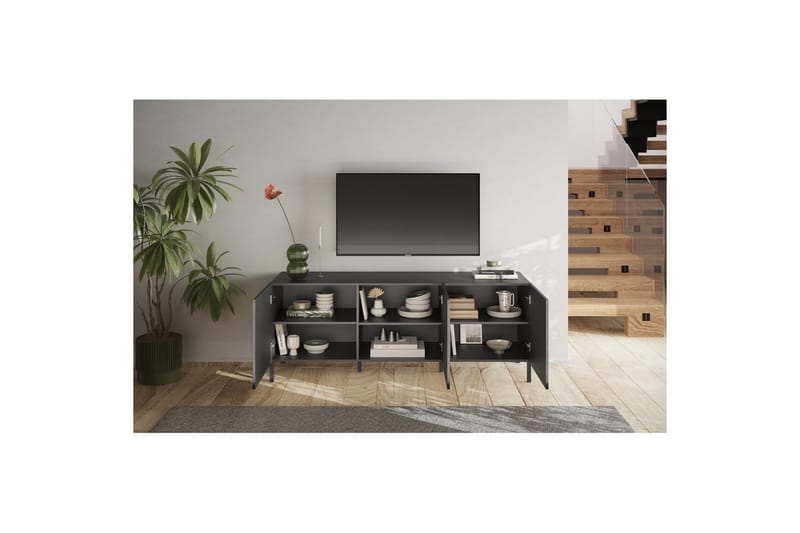 Hawell Tv-Bänk 181 cm - Mörkgrå - Möbler - TV- & Mediamöbler - TV bänk & mediabänk