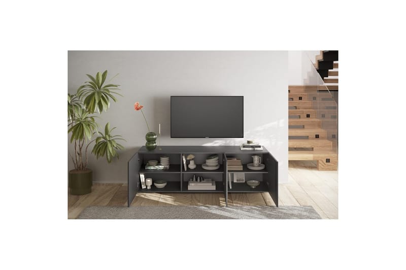 Hawell Tv-Bänk 181 cm - Mörkgrå - Möbler - TV- & Mediamöbler - TV bänk & mediabänk