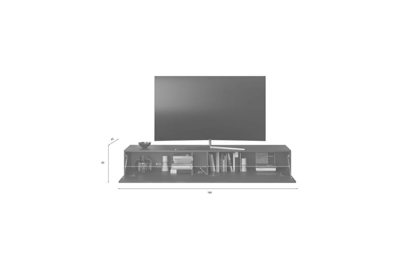 Hawell Vägghängd Tv-Bänk 180 cm - Grå - Möbler - TV- & Mediamöbler - TV bänk & mediabänk