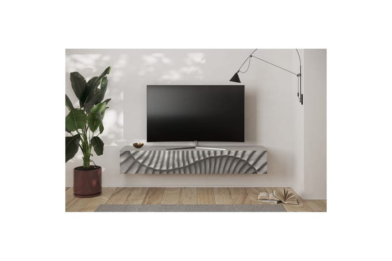 Hawell Vägghängd Tv-Bänk 180 cm - Grå - Möbler - TV- & Mediamöbler - TV bänk & mediabänk