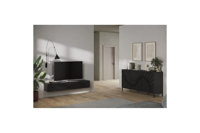 Hawell Vägghängd Tv-Bänk 180 cm - Mörkgrå - Möbler - TV- & Mediamöbler - TV bänk & mediabänk