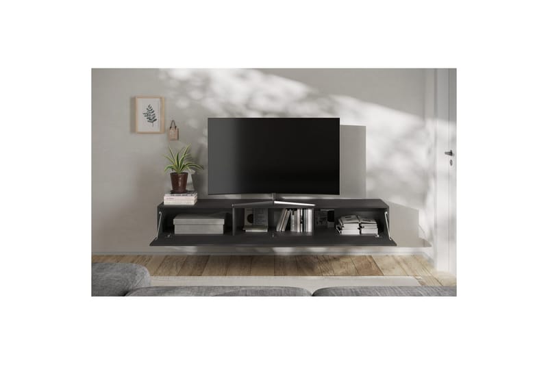 Hawell Vägghängd Tv-Bänk 210 cm - Mörkgrå - Möbler - TV- & Mediamöbler - TV bänk & mediabänk