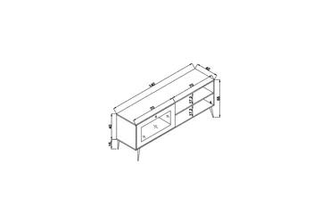 Hazeran Tv-bänk 138 cm - Ek - Möbler - TV- & Mediamöbler - TV bänk & mediabänk