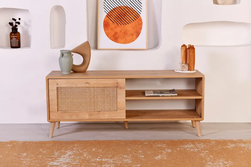 Hazeran Tv-bänk 138 cm - Ek - Möbler - TV- & Mediamöbler - TV bänk & mediabänk