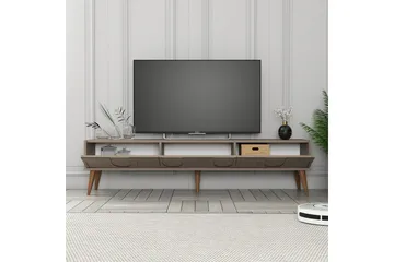 Hazim Golvstående TV Bänk 180 cm med Förvaring i Valnöt - Mockabeige - Möbler - TV- & Mediamöbler - TV bänk & mediabänk