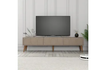 Hazim Golvstående TV Bänk 180 cm med Förvaring i Valnöt - Mockabeige - Möbler - TV- & Mediamöbler - TV bänk & mediabänk