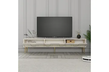 Hazim Tv-bänk 180 cm - Cream/Guld - Möbler - TV- & Mediamöbler - TV bänk & mediabänk