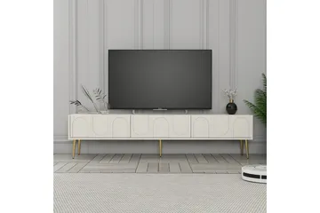 Hazim Tv-bänk 180 cm - Cream/Guld - Möbler - TV- & Mediamöbler - TV bänk & mediabänk
