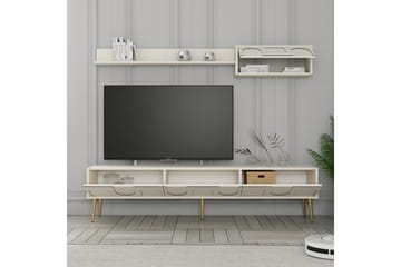 Hazim Tv-bänk 180 cm - Cream/Guld - Möbler - TV- & Mediamöbler - TV bänk & mediabänk