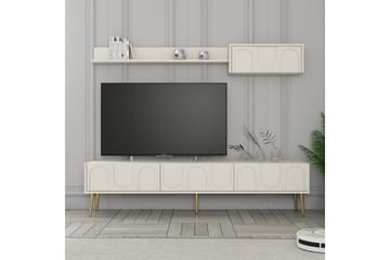 Hazim Tv-bänk 180 cm - Cream/Guld - Möbler - TV- & Mediamöbler - TV bänk & mediabänk