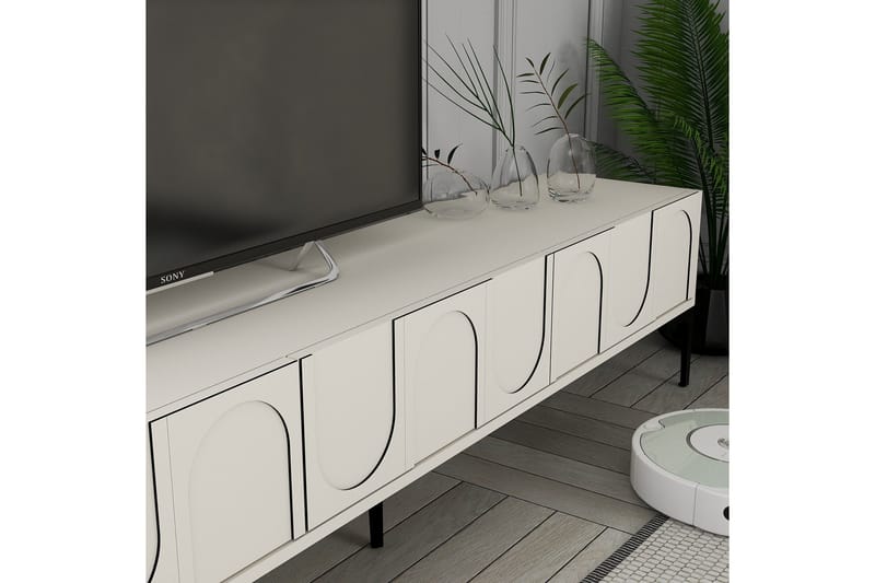 Hazim Tv-bänk 180 cm - Cream/Svart - Möbler - TV- & Mediamöbler - TV bänk & mediabänk
