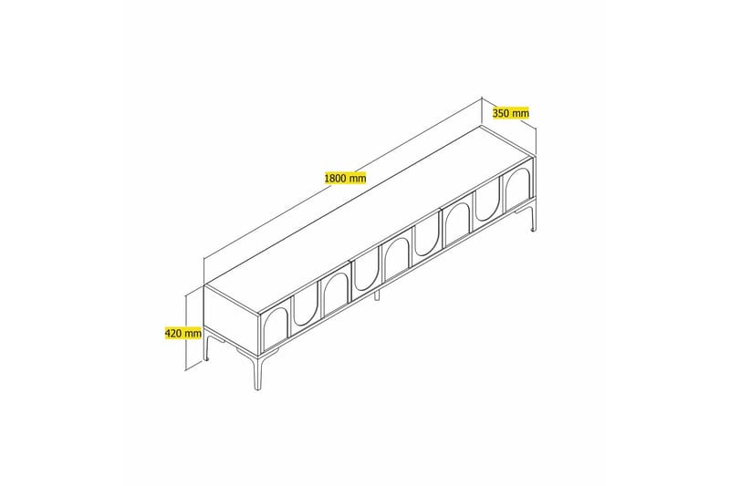 Hazim Tv-bänk 180 cm - Cream/Svart - Möbler - TV- & Mediamöbler - TV bänk & mediabänk
