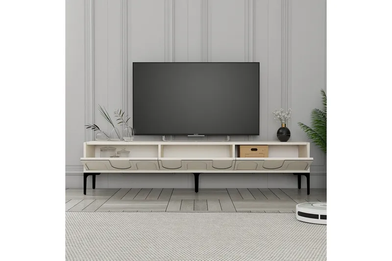Hazim Tv-bänk 180 cm - Cream/Svart - Möbler - TV- & Mediamöbler - TV bänk & mediabänk