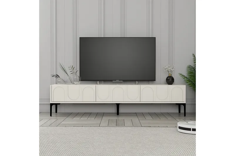 Hazim Tv-bänk 180 cm - Cream/Svart - Möbler - TV- & Mediamöbler - TV bänk & mediabänk