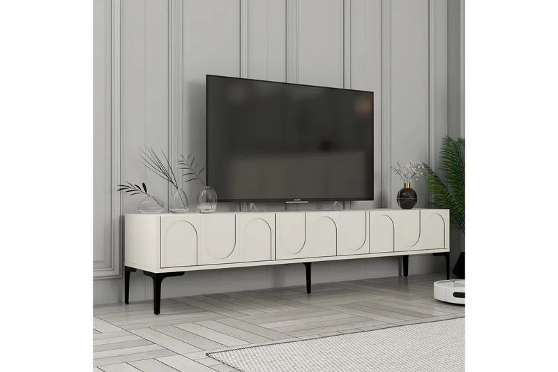 Hazim Tv-bänk 180 cm - Cream/Svart - Möbler - TV- & Mediamöbler - TV bänk & mediabänk