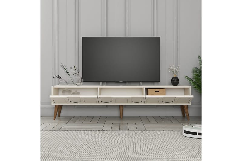 Hazim Tv-bänk 180 cm - Cream/Valnöt - Möbler - TV- & Mediamöbler - TV bänk & mediabänk