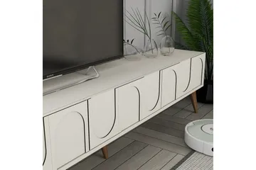 Hazim Tv-bänk 180 cm - Cream/Valnöt - Möbler - TV- & Mediamöbler - TV bänk & mediabänk