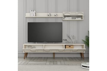 Hazim Tv-bänk 180 cm - Cream/Valnöt - Möbler - TV- & Mediamöbler - TV bänk & mediabänk