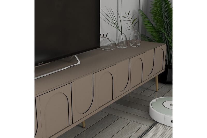 Hazim Tv-bänk 180 cm - Guld - Möbler - TV- & Mediamöbler - TV bänk & mediabänk