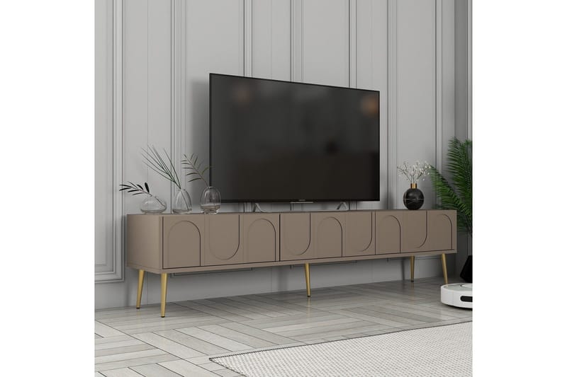 Hazim Tv-bänk 180 cm - Guld - Möbler - TV- & Mediamöbler - TV bänk & mediabänk
