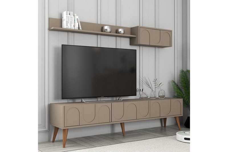 Hazim Tv-bänk 180 cm - Valnöt - Möbler - TV- & Mediamöbler - TV bänk & mediabänk