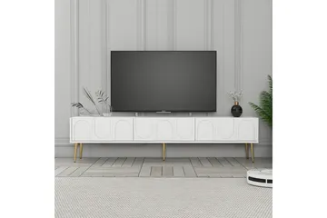 Hazim Tv-bänk 180 cm - Vit/Guld - Möbler - TV- & Mediamöbler - TV bänk & mediabänk