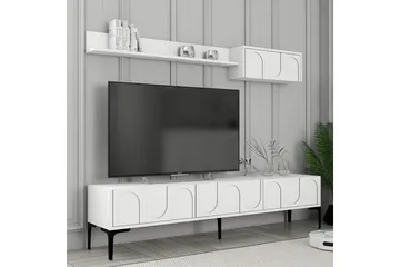 Hazim Tv-bänk 180 cm - Vit/Svart - Möbler - TV- & Mediamöbler - TV bänk & mediabänk