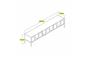 Hazim Tv-bänk 180 cm - Vit/Svart - Möbler - TV- & Mediamöbler - TV bänk & mediabänk