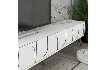 Hazim Tv-bänk 180 cm - Vit/Valnöt - Möbler - TV- & Mediamöbler - TV bänk & mediabänk