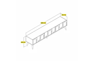 Hazim Tv-bänk 180 cm - Vit/Valnöt - Möbler - TV- & Mediamöbler - TV bänk & mediabänk