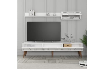 Hazim Tv-bänk 180 cm - Vit/Valnöt - Möbler - TV- & Mediamöbler - TV bänk & mediabänk