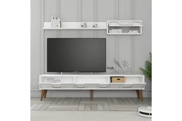 Hazim Tv-bänk 180 cm - Vit/Valnöt - Möbler - TV- & Mediamöbler - TV bänk & mediabänk