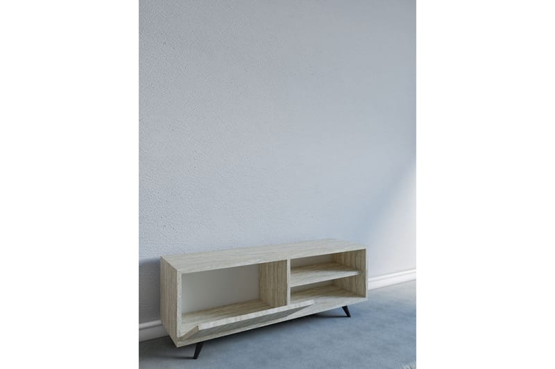 Hazle Golvstående Tv Bänk 120 cm med Förvaring i Trä - Beige - Möbler - TV- & Mediamöbler - TV bänk & mediabänk