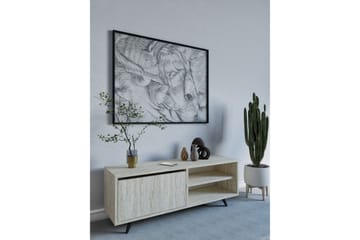 Hazle Golvstående Tv Bänk 120 cm med Förvaring i Trä - Beige - Möbler - TV- & Mediamöbler - TV bänk & mediabänk