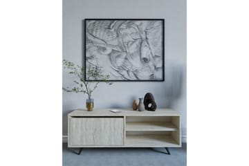 Hazle Golvstående Tv Bänk 120 cm med Förvaring i Trä - Beige - Möbler - TV- & Mediamöbler - TV bänk & mediabänk