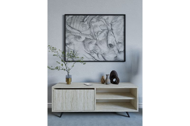 Hazle Golvstående Tv Bänk 120 cm med Förvaring i Trä - Beige - Möbler - TV- & Mediamöbler - TV bänk & mediabänk