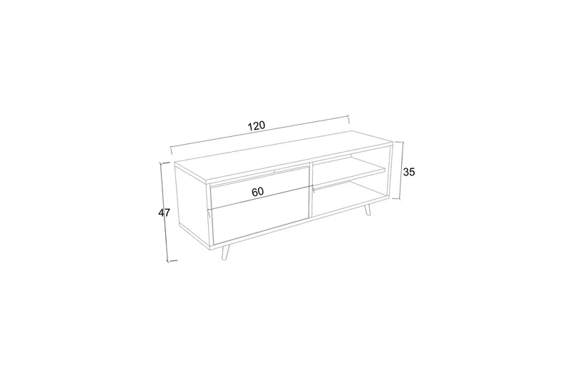 Hazle Tv-bänk 120 cm - Beige - Möbler - TV- & Mediamöbler - TV bänk & mediabänk