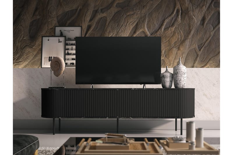 Hemanti Tv-bänk 180 cm - Svart - Möbler - TV- & Mediamöbler - TV bänk & mediabänk