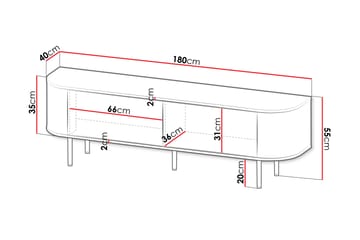 Hemanti Tv-bänk 180 cm - Svart - Möbler - TV- & Mediamöbler - TV bänk & mediabänk