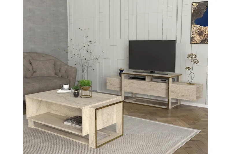 Herb Tv-bänk 160 cm - Beige - Möbler - TV- & Mediamöbler - TV bänk & mediabänk