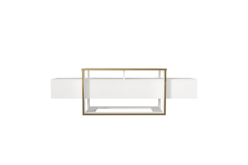 Herb Tv-bänk 160 cm - Guld/Vit - Möbler - TV- & Mediamöbler - TV bänk & mediabänk