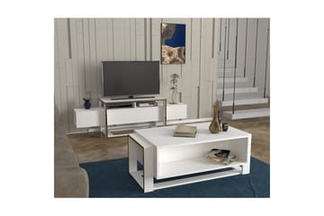 Herb Tv-bänk 160 cm - Guld/Vit - Möbler - TV- & Mediamöbler - TV bänk & mediabänk