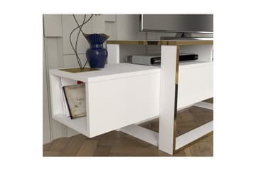 Herb Tv-bänk 160 cm - Guld/Vit - Möbler - TV- & Mediamöbler - TV bänk & mediabänk