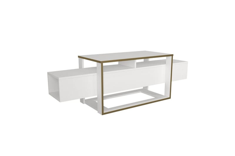 Herb Tv-bänk 160 cm - Guld/Vit - Möbler - TV- & Mediamöbler - TV bänk & mediabänk