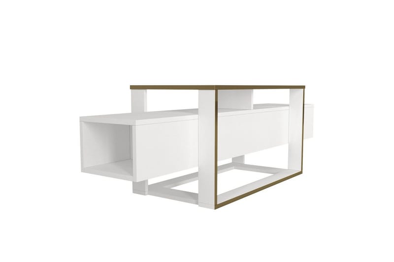 Herb Tv-bänk 160 cm - Guld/Vit - Möbler - TV- & Mediamöbler - TV bänk & mediabänk