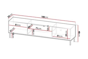Hermann Tv-bänk 180 cm - Vit - Möbler - TV- & Mediamöbler - TV bänk & mediabänk