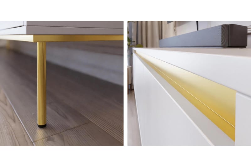 Hollander Tv-bänk 150 cm - Svart/Guld - Möbler - TV- & Mediamöbler - TV bänk & mediabänk