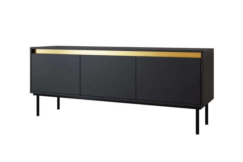 Hollander Tv-bänk 150 cm, Svart/Guld