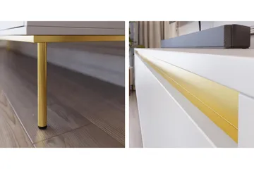 Hollander Tv-bänk 150 cm - Vit/Guld - Möbler - TV- & Mediamöbler - TV bänk & mediabänk